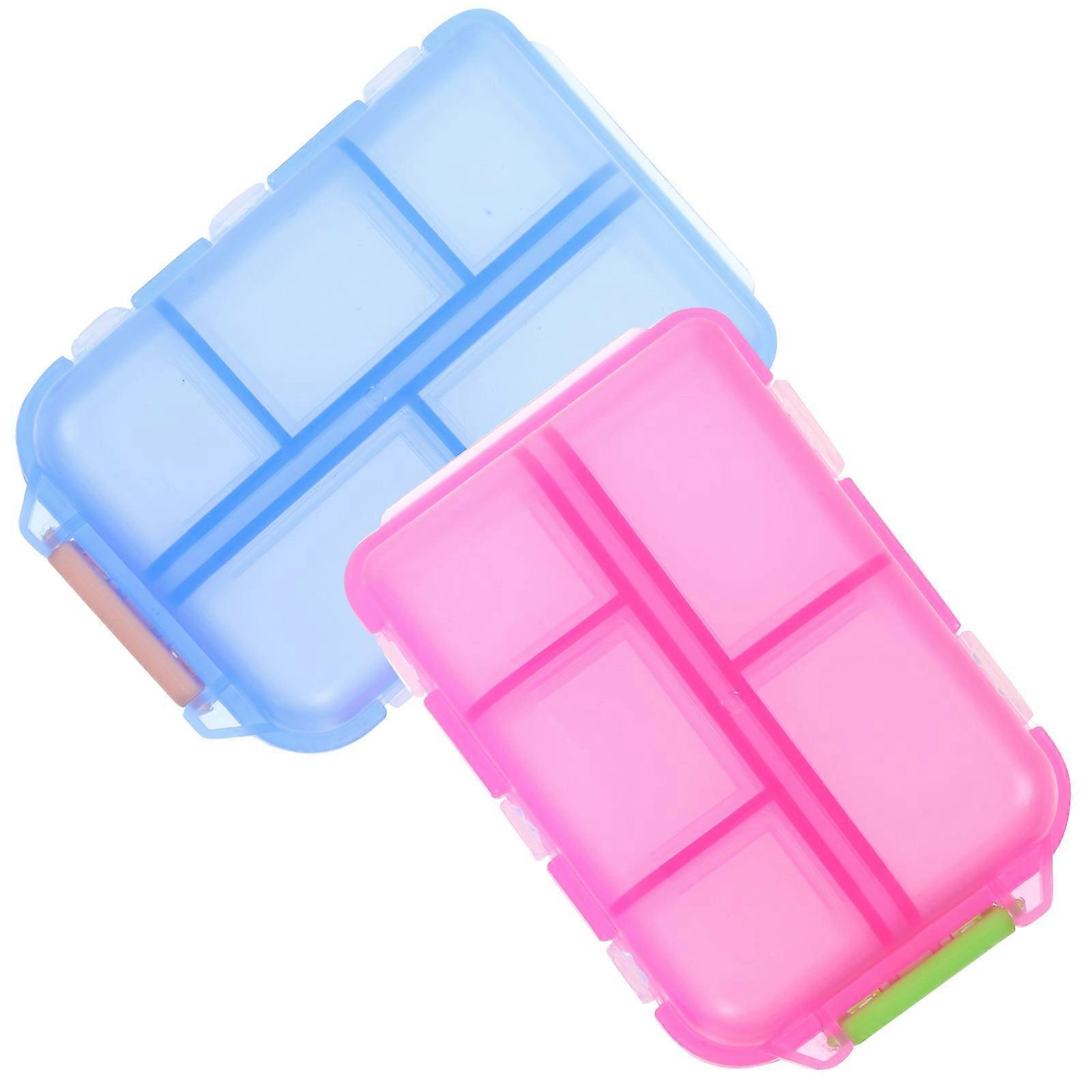 Small Weekly Pill Organizer Travel Size Containers PP Material Week Planning 2Pack