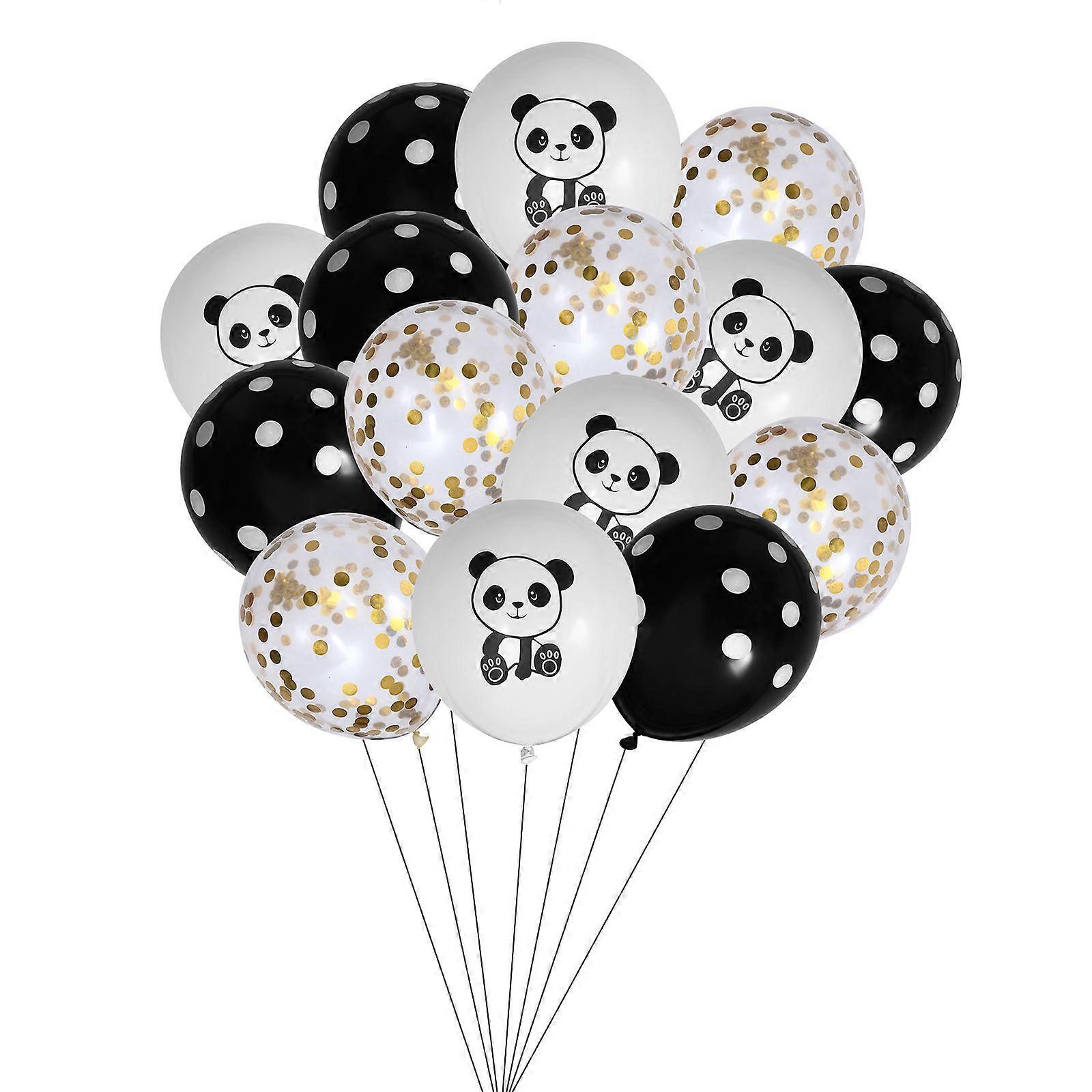 a polished and professional product description for your **Panda Cartoon Latex Balloon Set**:
**Panda Cartoon Latex Balloon Set – Black Dots &