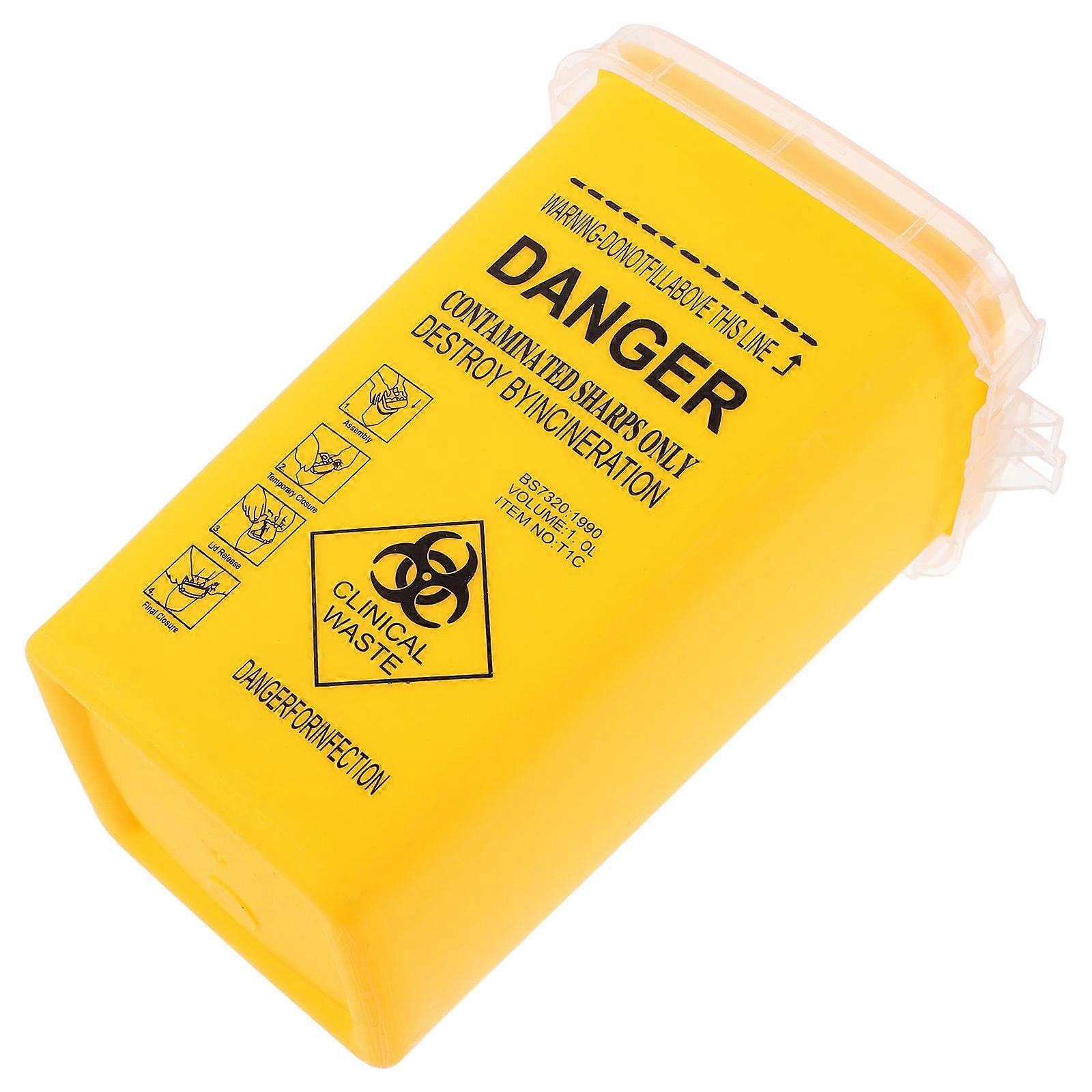 Sharps Container for Safe Needle Disposal Made of Durable PP Material Yellow Perfect for Travel and Home Use 1pc