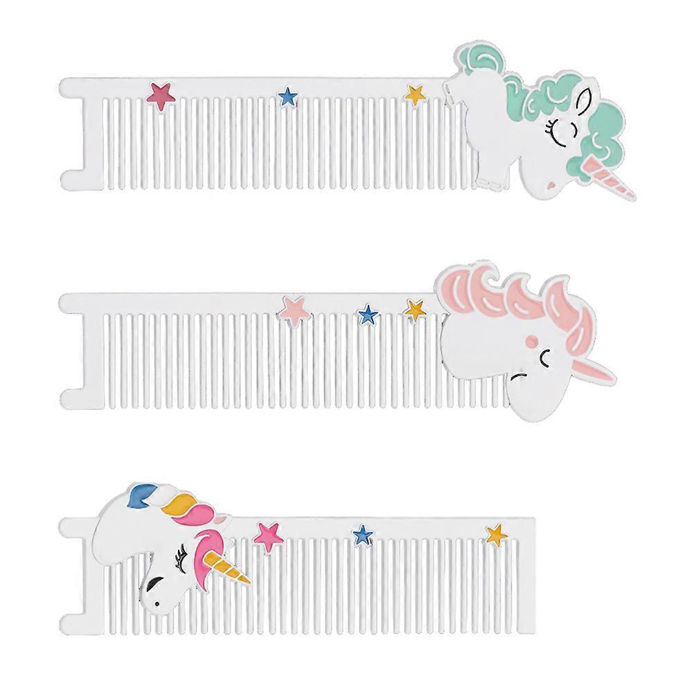 Creative Combs Multipurpose Portable Hairbrushes Unique Design Anti-Static Massage 11X2CM Assorted Color 3Pcs
