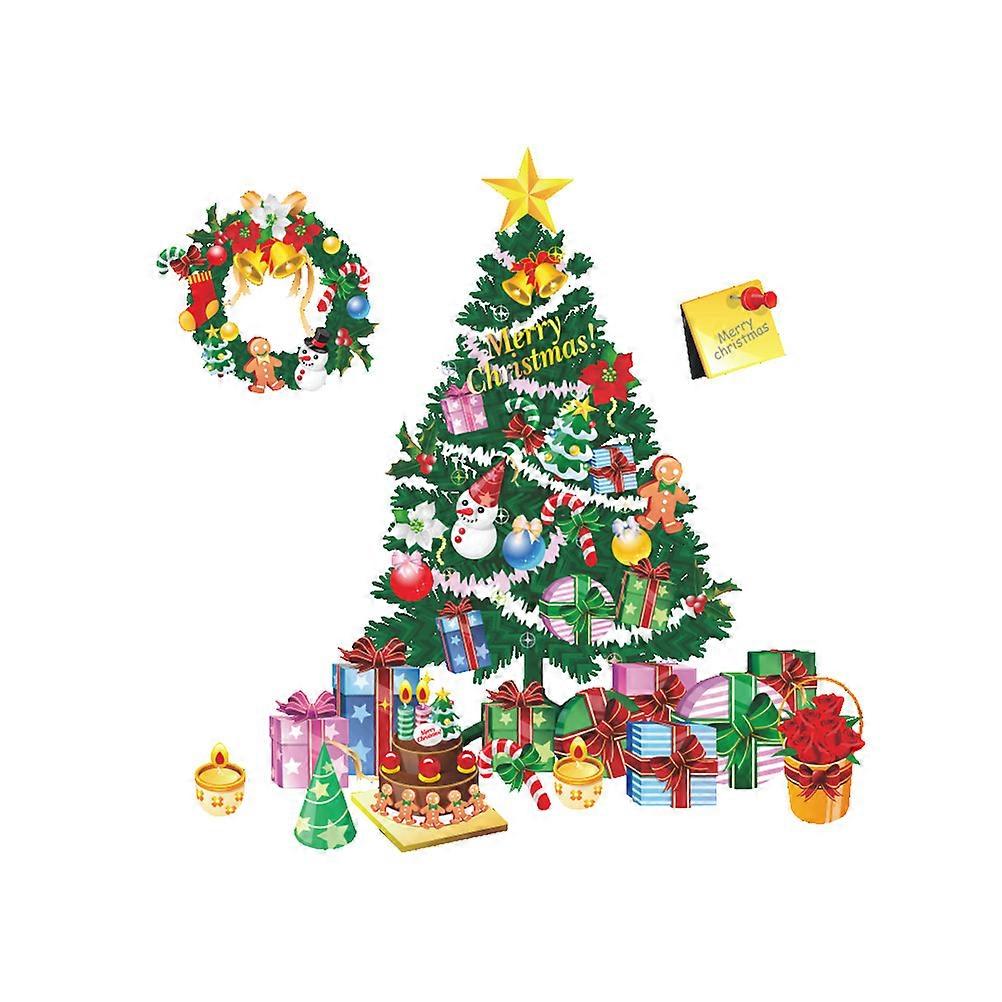 Holiday Decals Christmas Themed Square Stickers for Holiday Decorations Removable Window Display 70x70cm Assorted Color 2Set