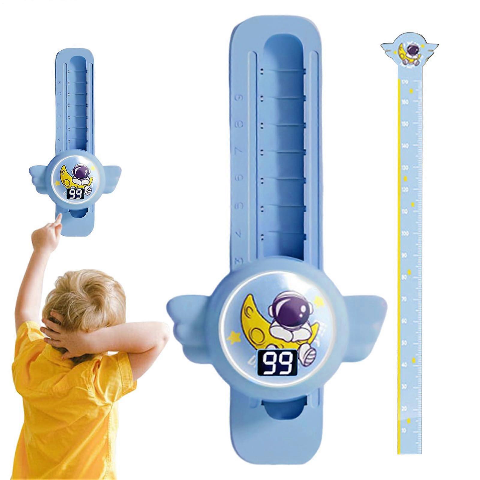 Touch High Jump Switch, Children Adjustable Height Jump Counter, Interactive Jump, Blue Vertical Lighting Growth Card