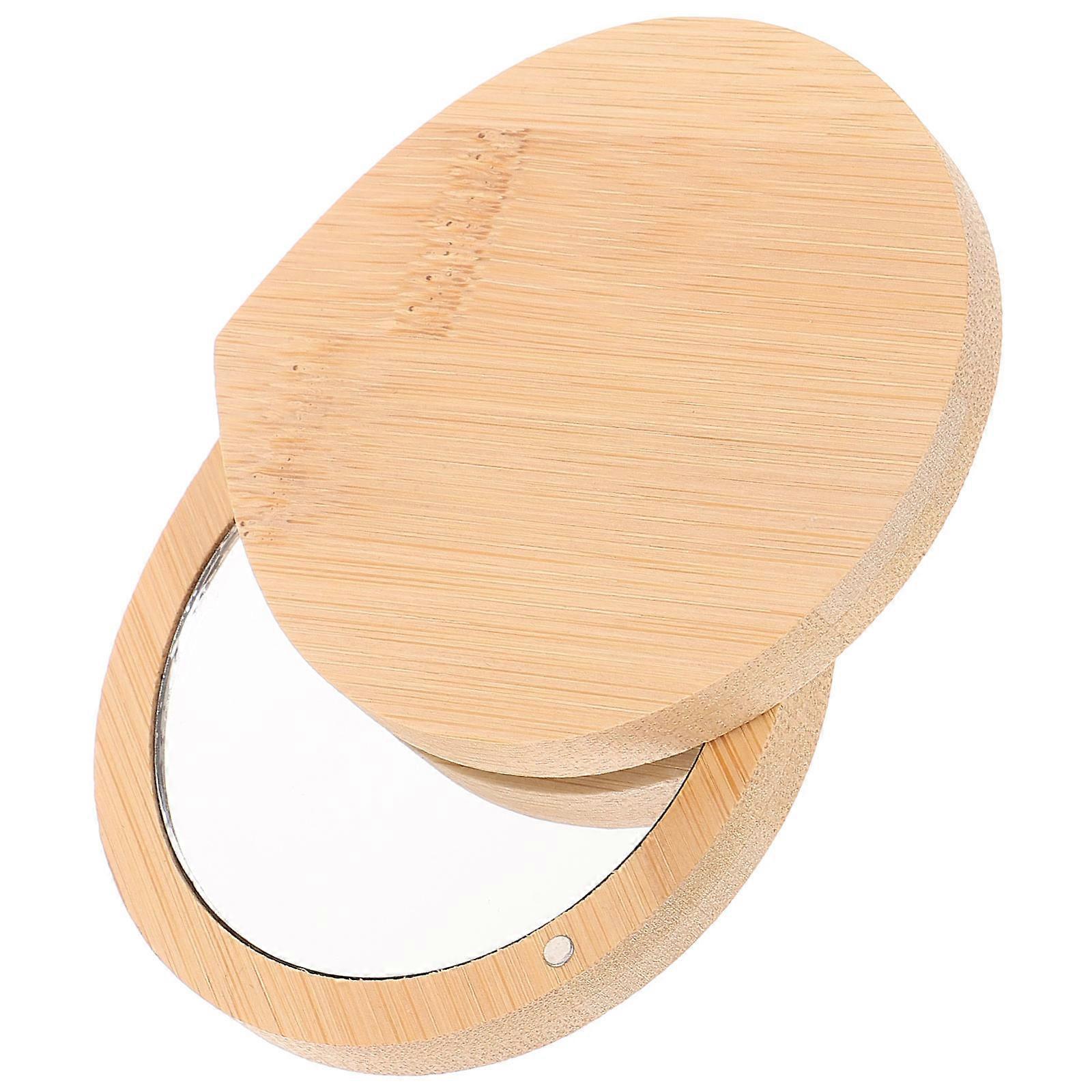 Portable Compact Mirror Makeup Check for Women with Khaki for Daily Life and Outdoor Travel 1Pcs