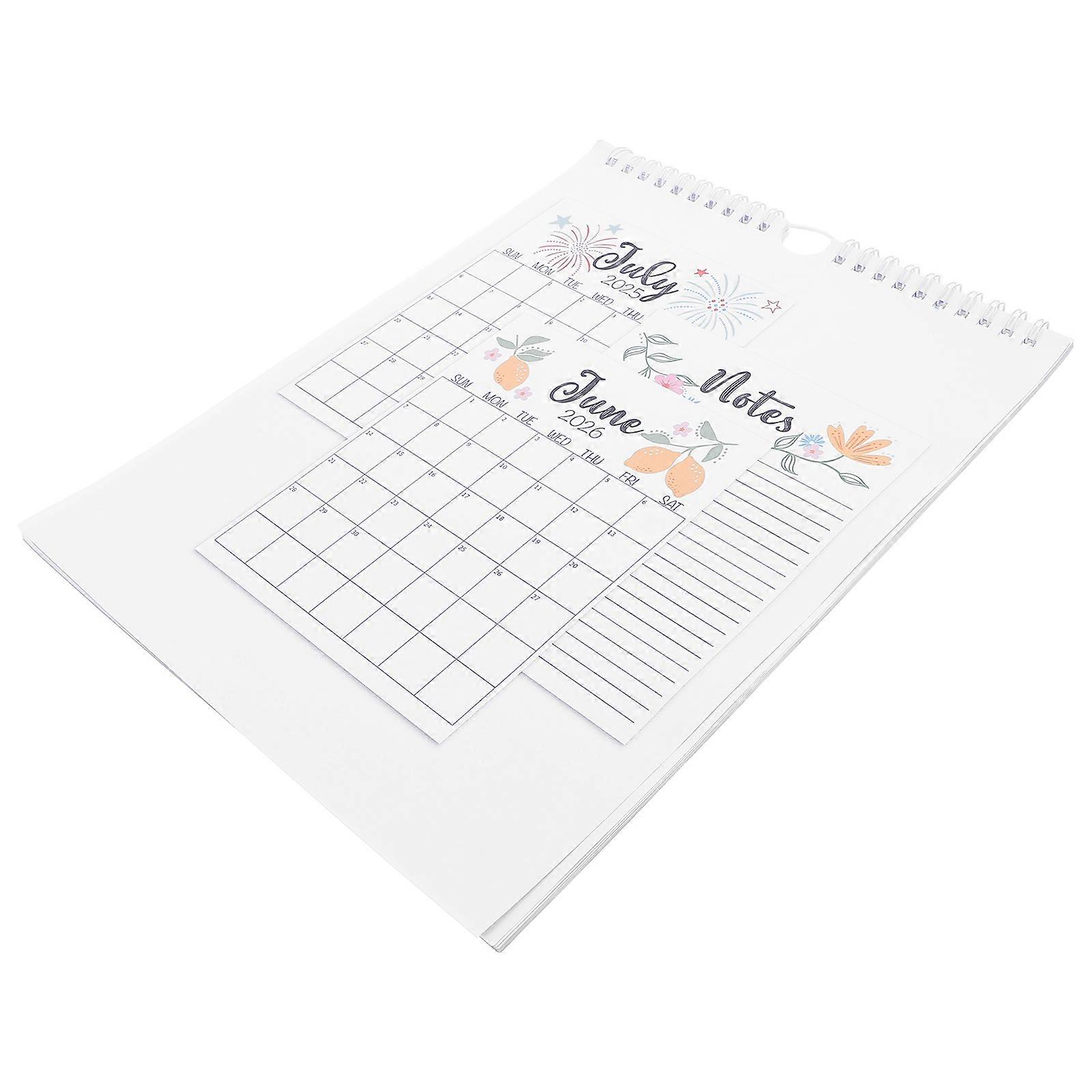 Monthly Wall Calendar Spiral Bound Planner for Home Office School Minimalist Decorative Desk Organizer for Efficient Yearly Scheduling