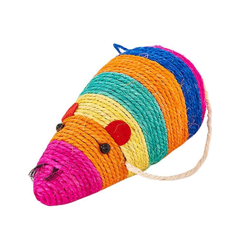 1Pc Sisal Rat Design Cat Scratch Board Creative Funny Colorful Bell Cat Scratch Pad Pet Scratch Resistant Toy
