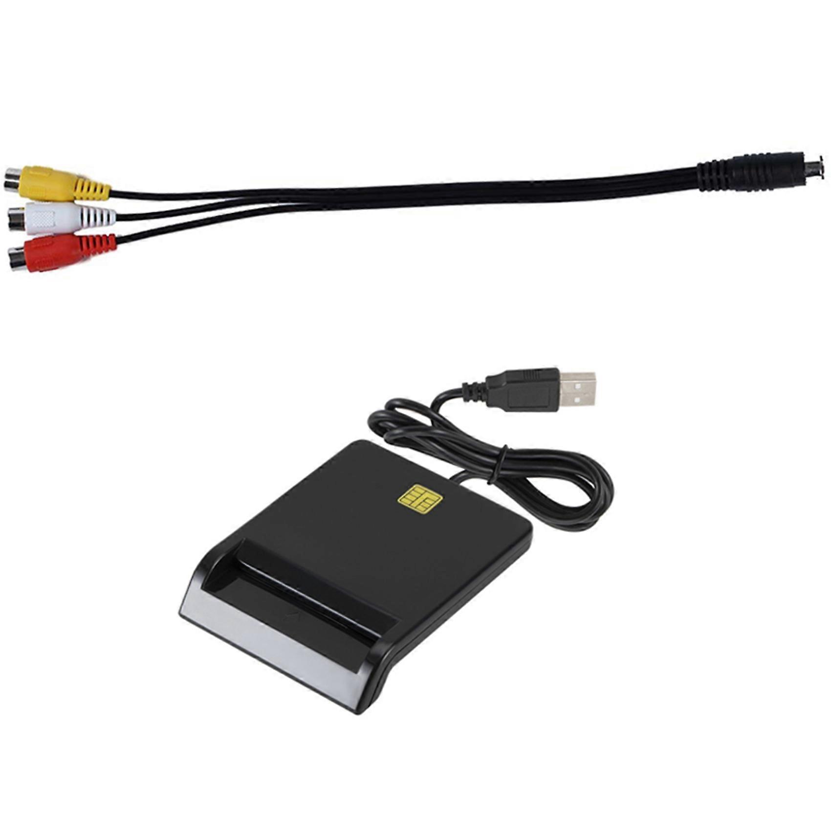 1 Pcs 4 Pin S-Video To 3 Female TV Adapter Cable & 1 Set for Bank Card Card ID CAC DNIE ATM IC SIM C
