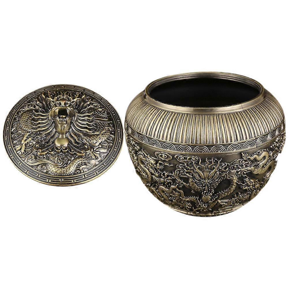 Vintage Alloy Tea Canister For Kitchen Use Design Sealed Round Container 1Pack