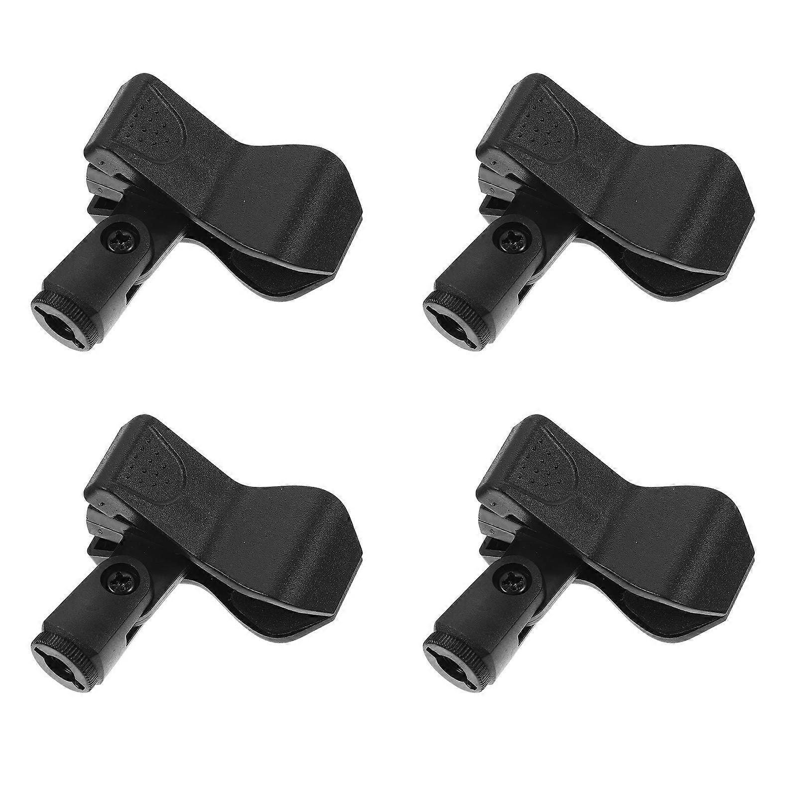 4pcs Lightweight Plastic Microphone Holder Clips for Dynamic Vocal Wireless Mics – Easy Installation, Portable Design, Stand Compatible