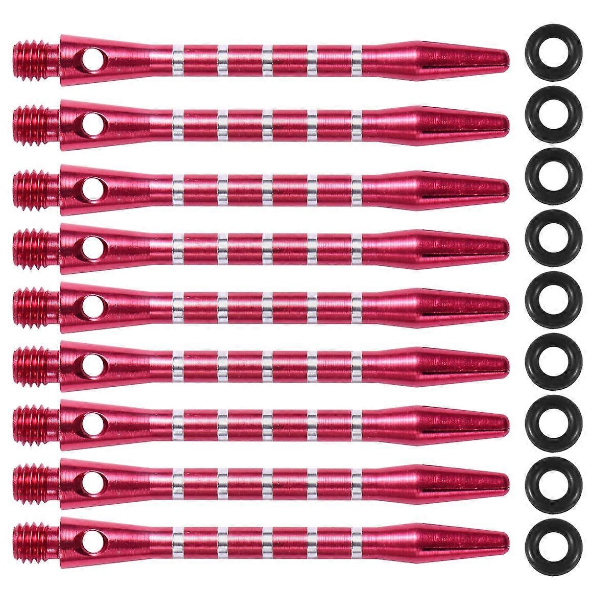20PCS Standard Screw Thread Shafts Aluminium Alloy Darts Accessories Metal Stems Alloy Pole Rod with 20PCS Rings (Red)