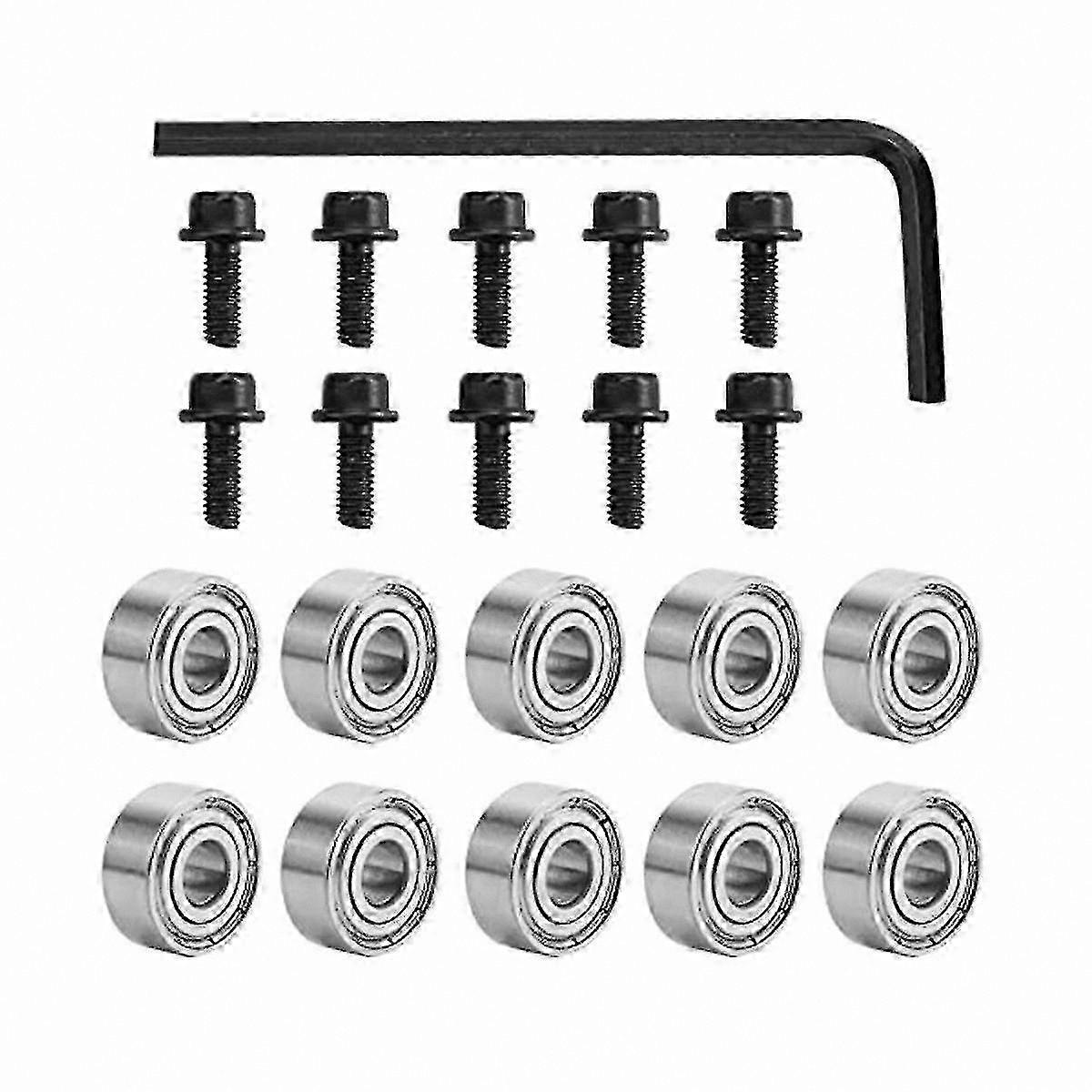 Top Bearing Router Bit Kit, 3/16" Inner Diameter & 1/2" Outer Diameter for Woodworking Projects