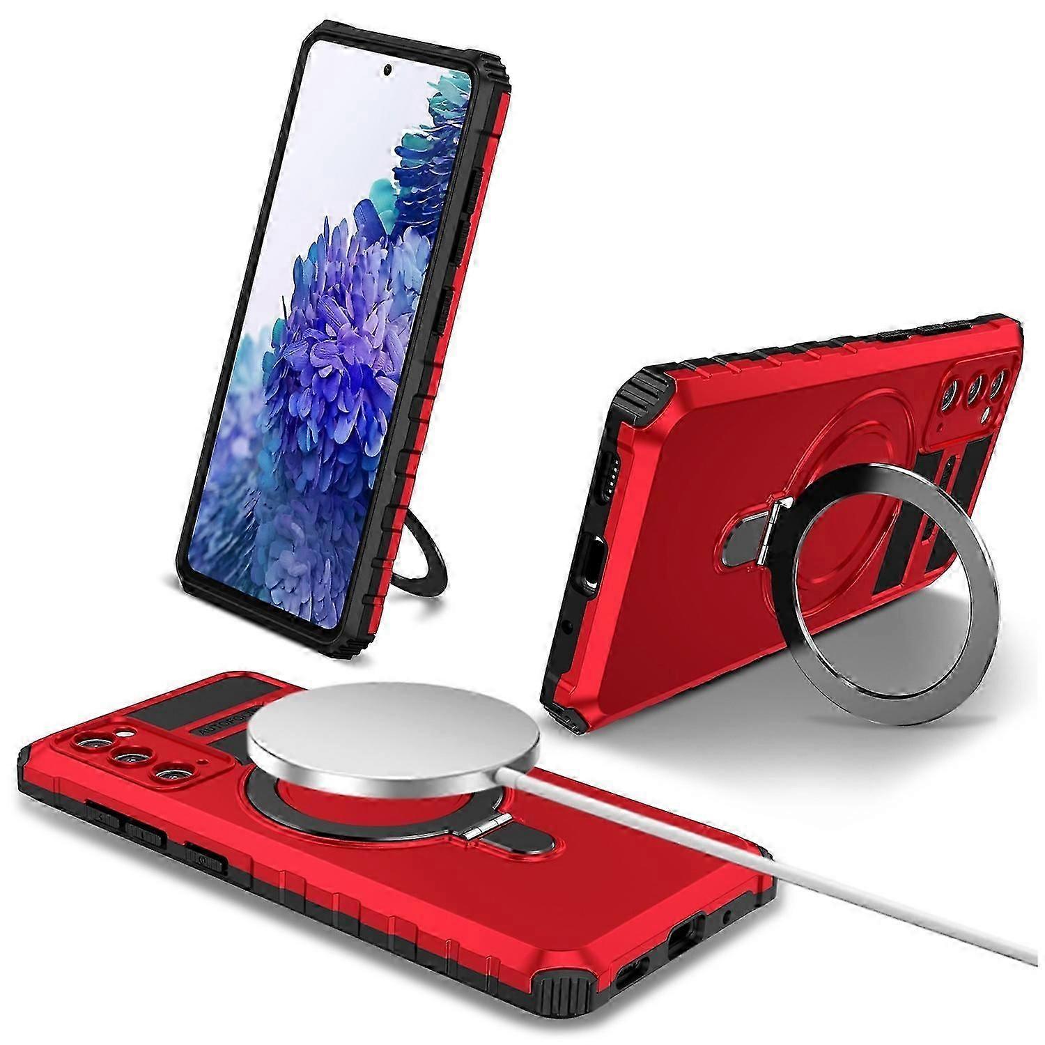 For Samsung Galaxy S20 FE 5G/S20 FE/S20 FE 2022/S20 Lite Case PC+TPU Magnetic Kickstand Phone Cover