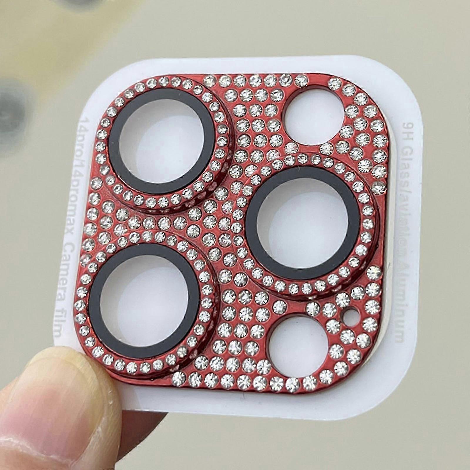 iPhone 15 Pro Max / 15 Ultra / 15 Proカメラレンズプロテクター、グリッターダイヤモンドレンズカバーガラススクリーンプロテクターアクセサリー用の2ピースブリンブリンメタルプロテクター