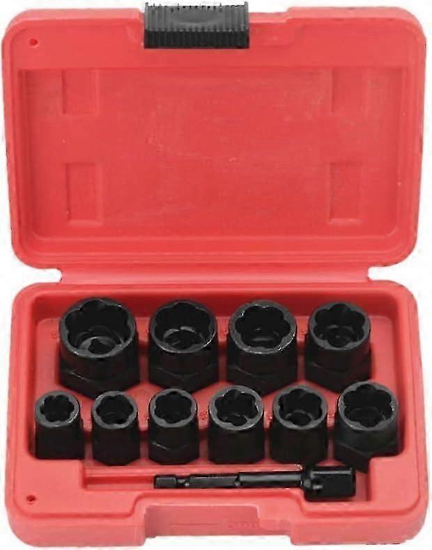 11pcs 9.5mm Impact Screw Extractor Tool Set with Tool Box