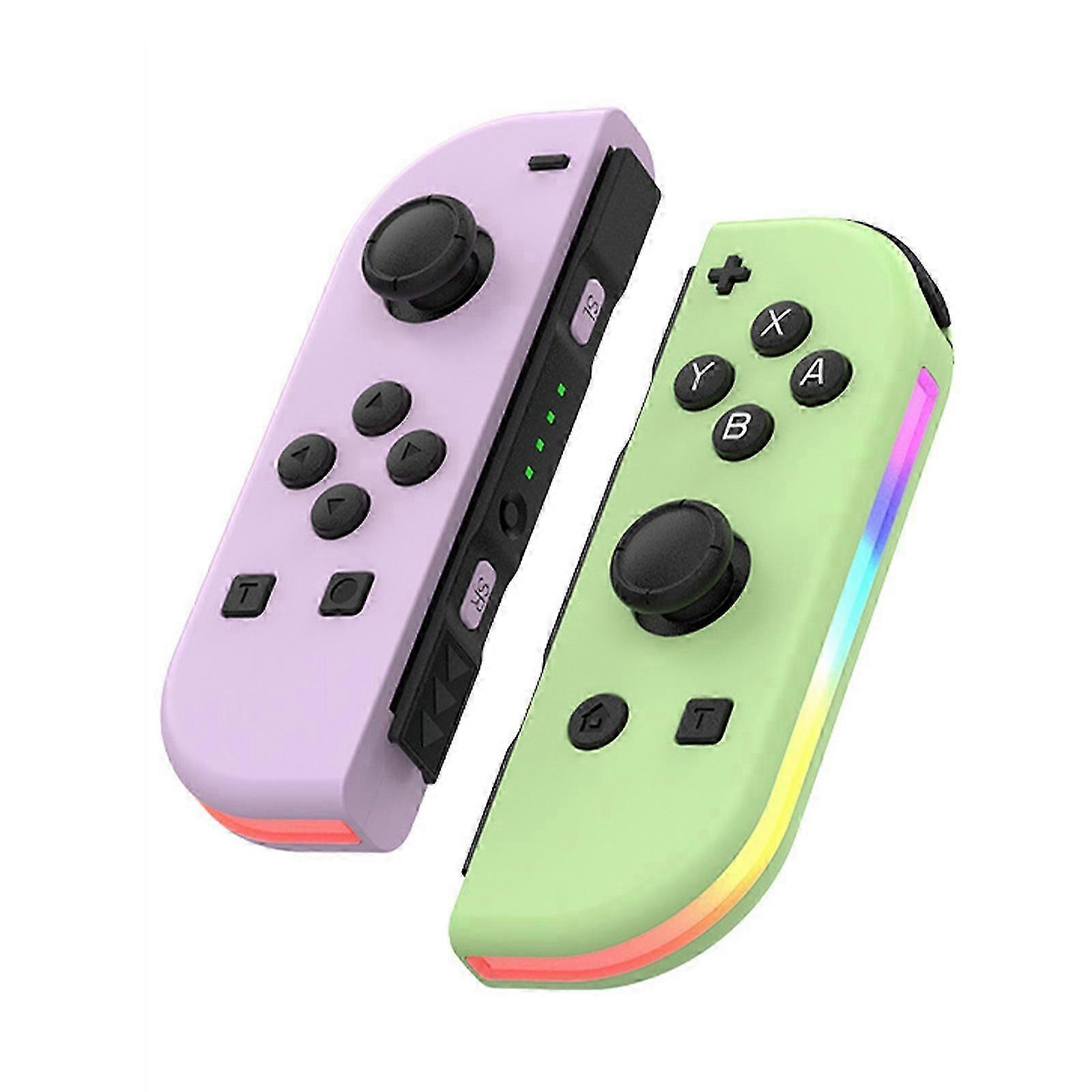 Controller für Switch, Ersatz für Switch-Controller mit RGB-Licht, rechter und linker Wireless-Controller, Dual Vibration, Wake-up, Motion Control