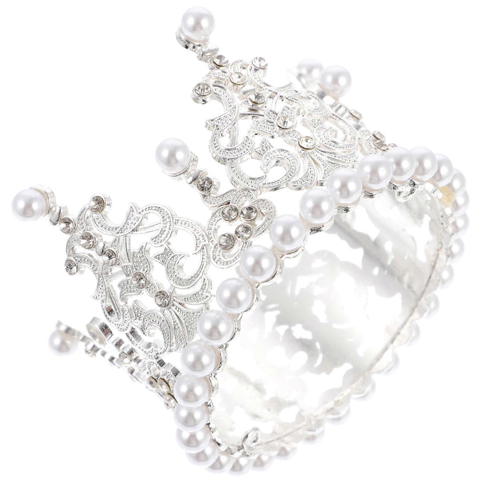 Crown Cake Topper 1Pack European Style Accessory For Photography Session 8.00X8.00X5.50CM Silver Children