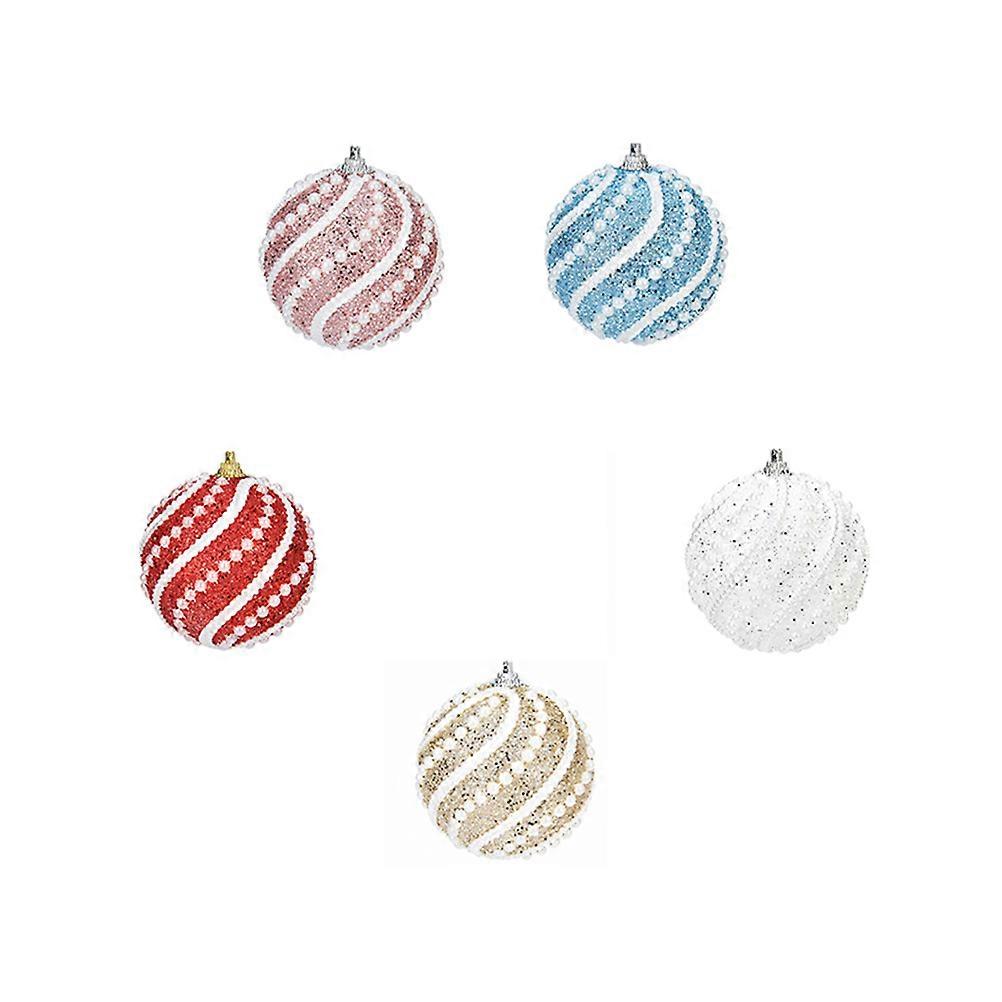 5 قطع الحلي الزخرفية لشجرة عيد الميلاد أنيقة وفريدة من نوعها زينة الحفلات بألوان متنوعة