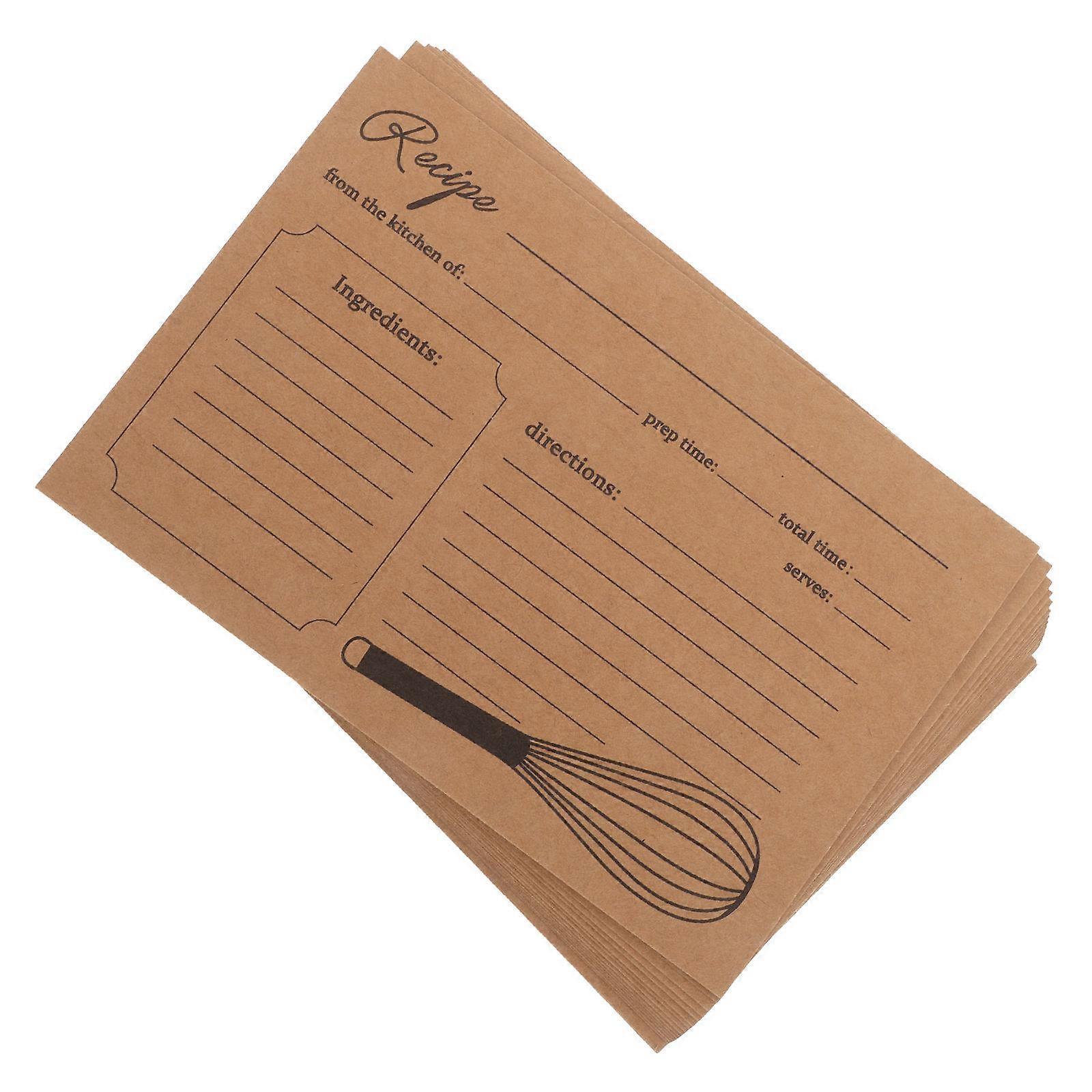 Kraft Paper Food Recipe Cards for Party 20Pcs Double Sided Writable Cards