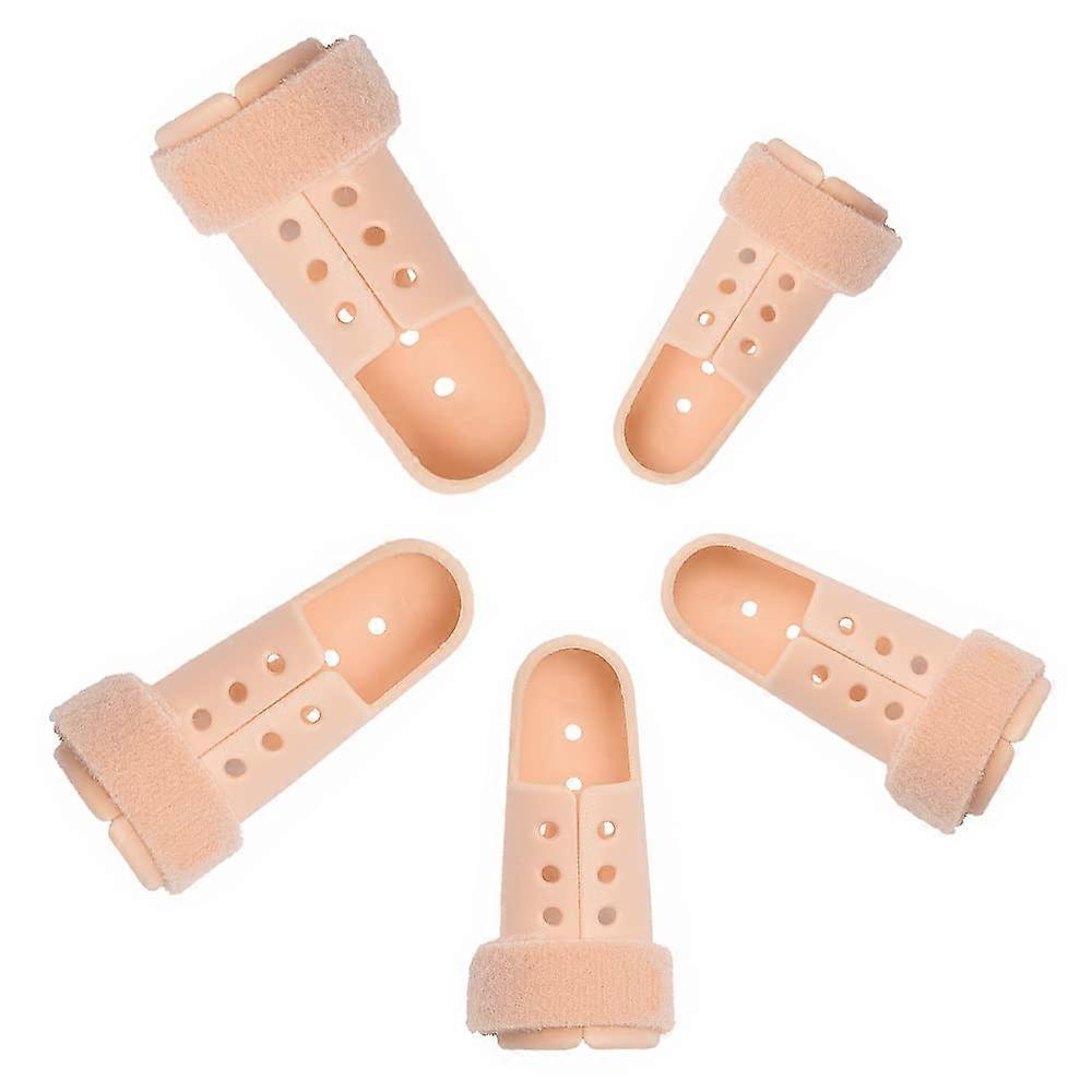 5pcs Plastic Finger Support Splint for Trigger Finger, Adjustable Immobilizer Protector, Flexible Fit for All Sizes