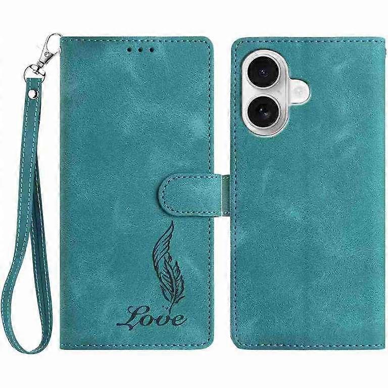 Skin Feel Embossed Feather Leather Phone Case