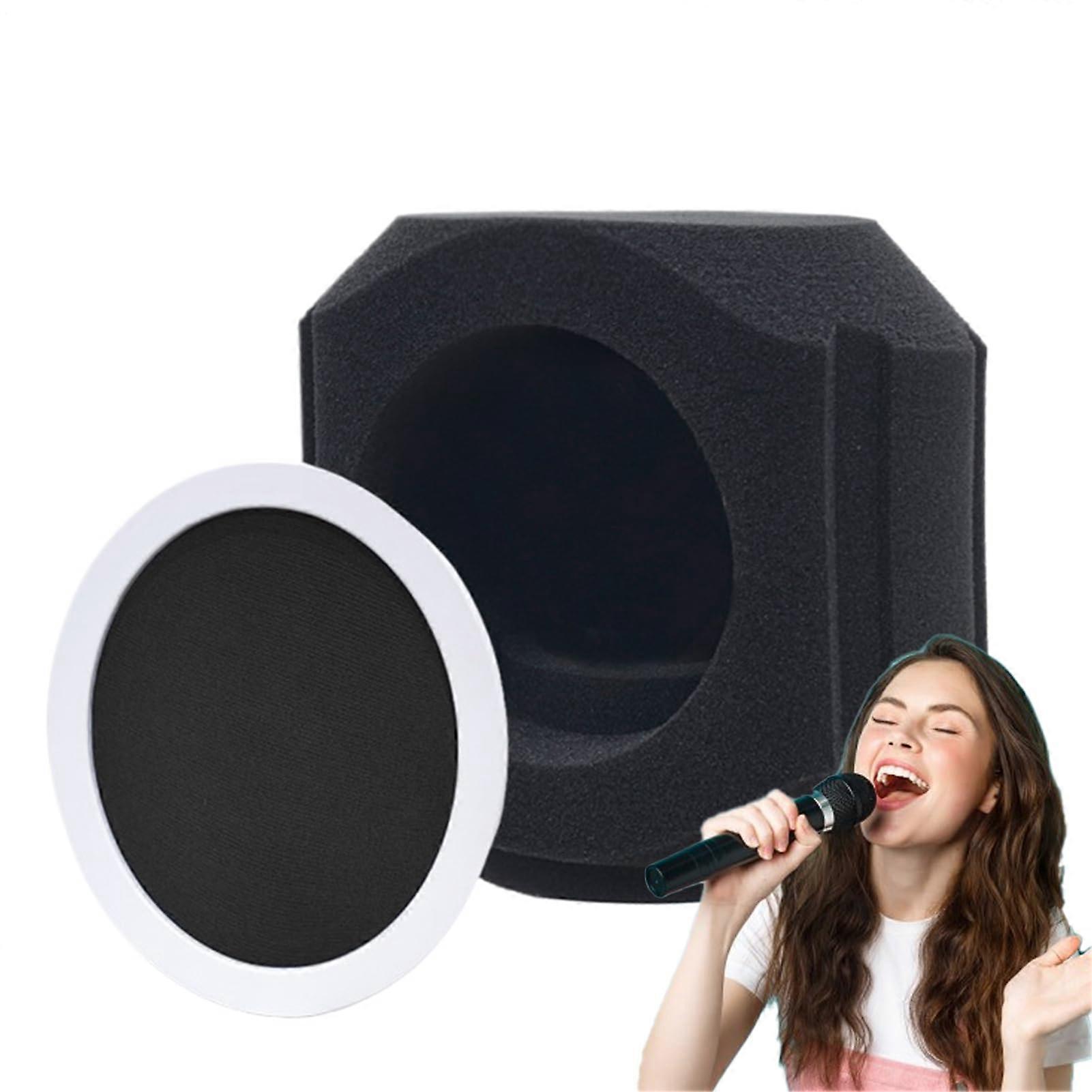 Microphone Isolation Shield, Portable Sound Absorbing Cover for Home Studio Recording, Podcasting, Rapping, Live Performance