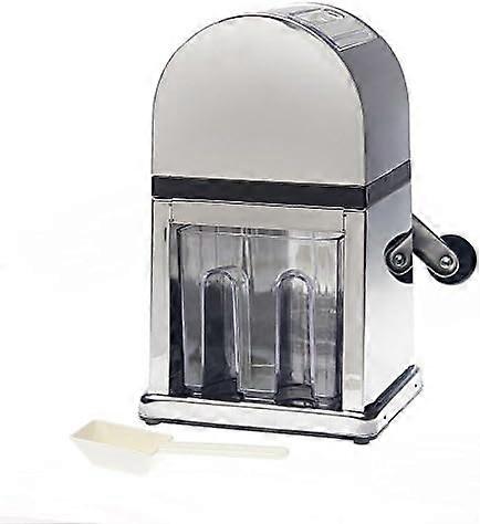 Manual ice crusher with ice tray and scoop for cocktails and smoothies stainless steel