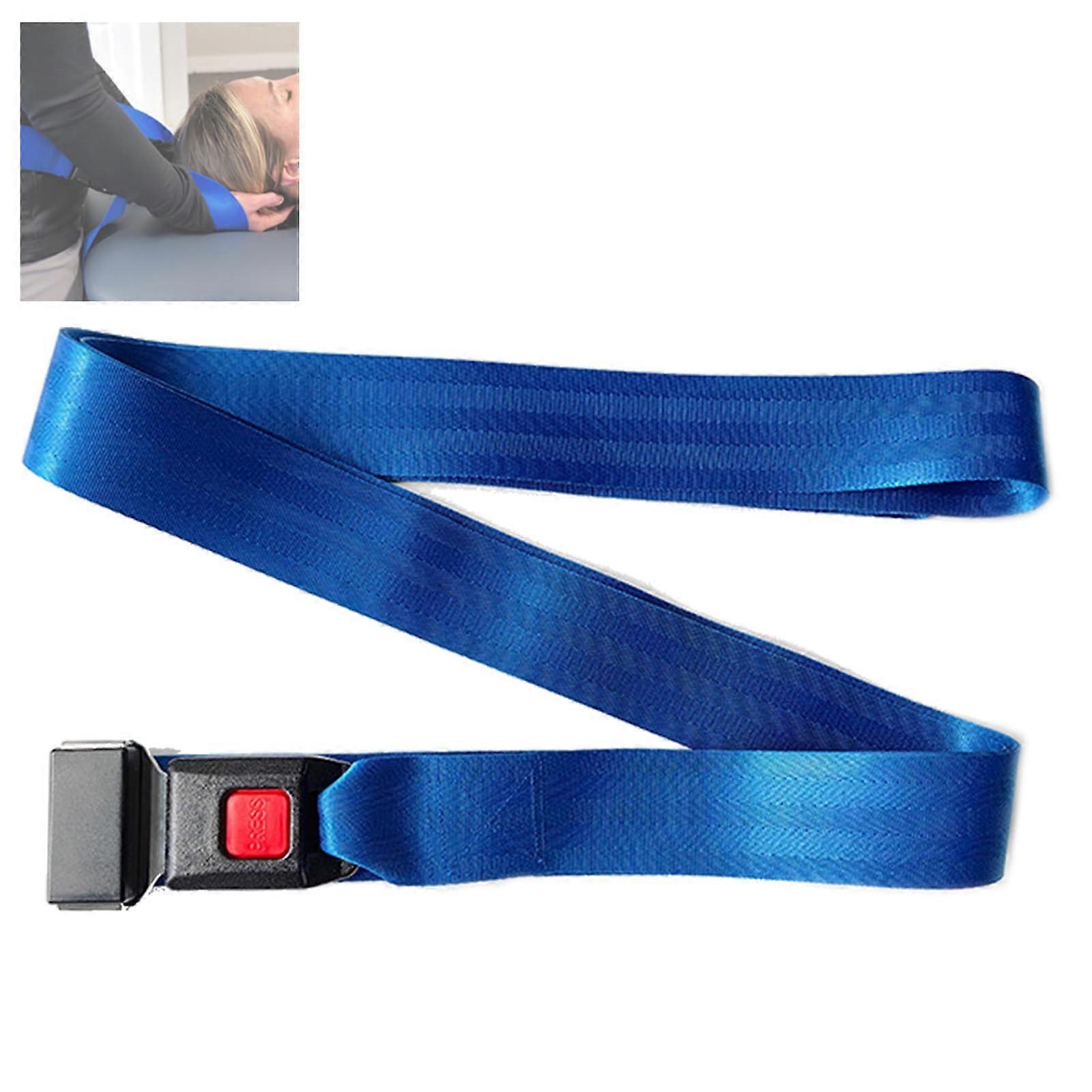 Reusable Joint Loosening Strap With Metal Buckle Chiropractic Flexion Mobilization Belt Manual Traction 98.4x2 In Blue
