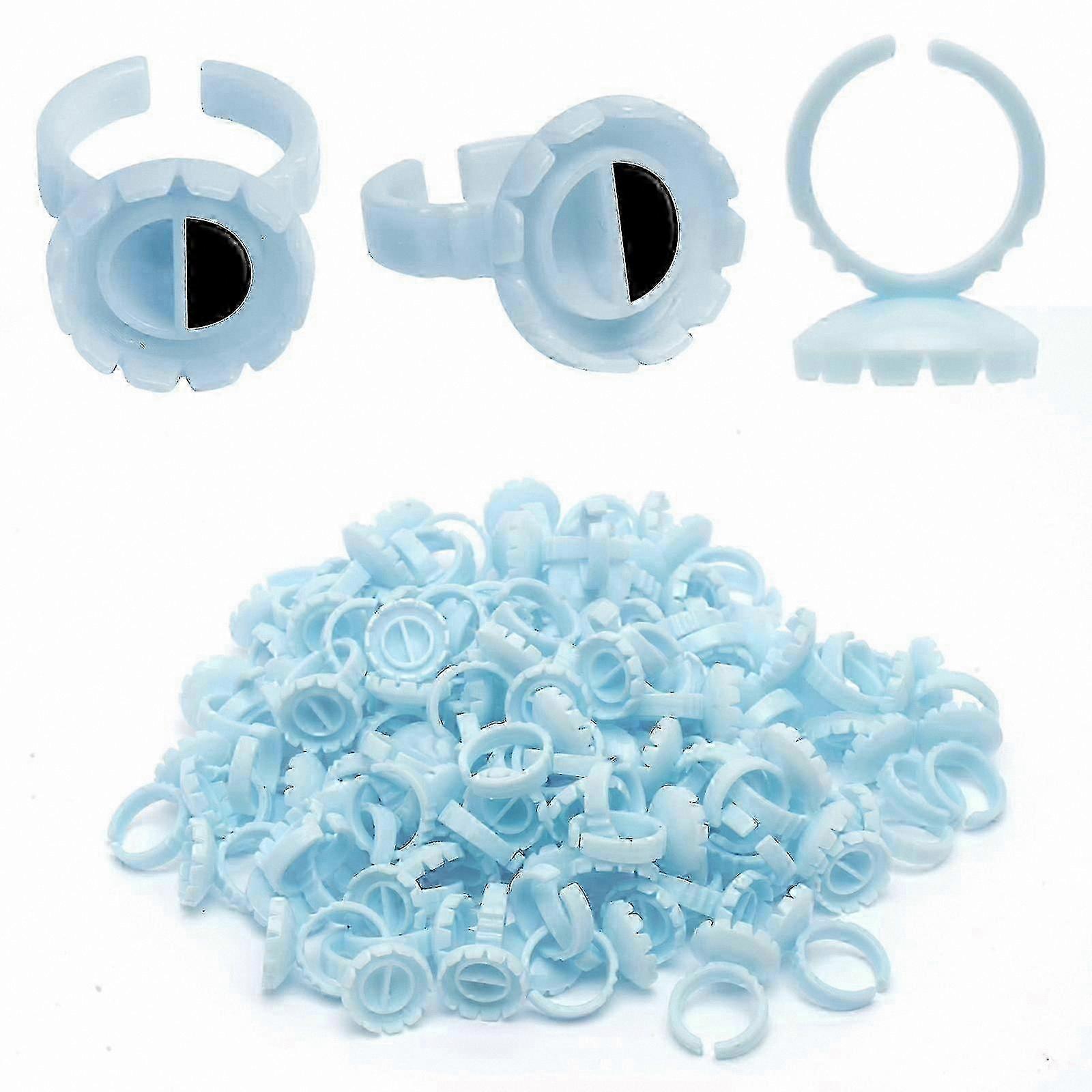 100 Pack Lash Glue Holders, Rings for Eyelash Extensions, Quick Application Tools for Volume Lashes