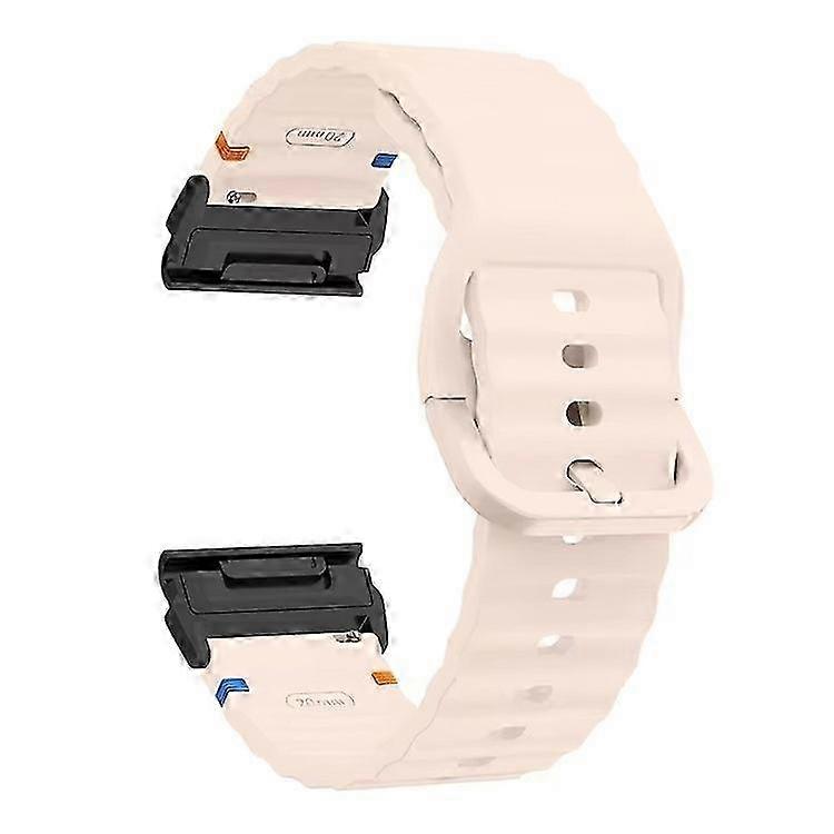 Watch Band for Garmin Fenix 8 51mm & Enduro Series: Wavy Texture Silicone Strap with Quick Release Black Connector