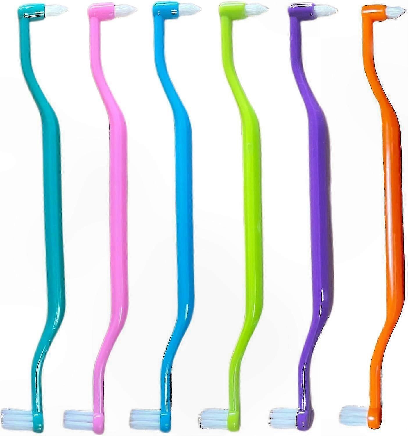 6-Pack Soft Bristle Toothbrushes with Interdental and Wisdom Head for Complete Oral Hygiene Solution