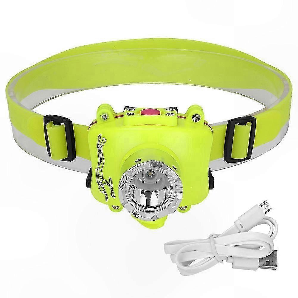 USB Rechargeable ABS Plastic Diving Headlamp, Yellow