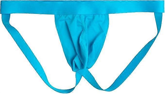 Men's Seamless C-String Jockstrap Thong Underwear with Athletic Support Blue XL