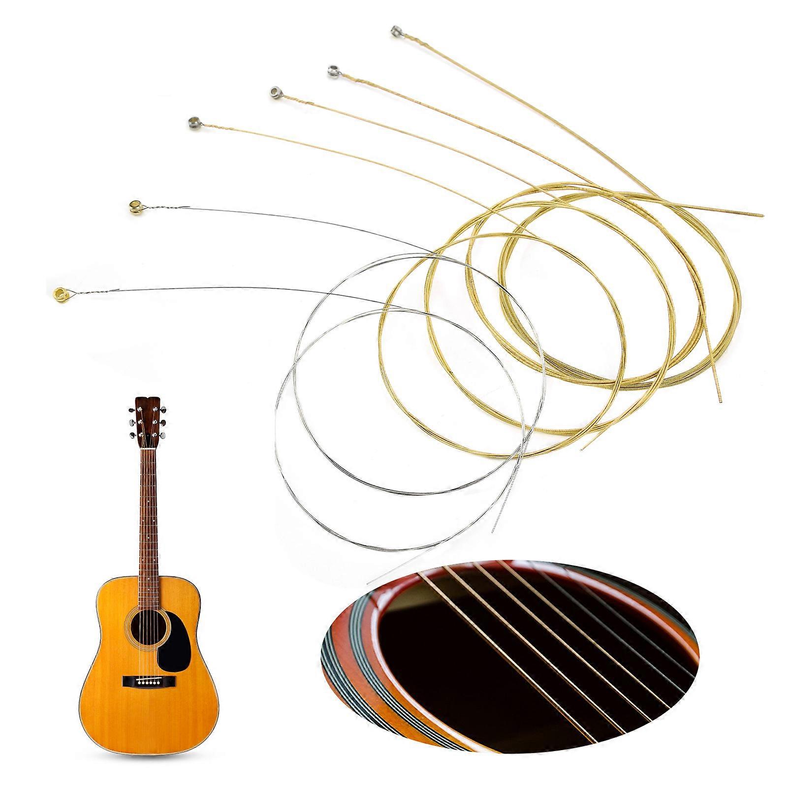 Acoustic Guitar String Replacement AntiRust Coating Light Musical Instrument Accessories(Brass )