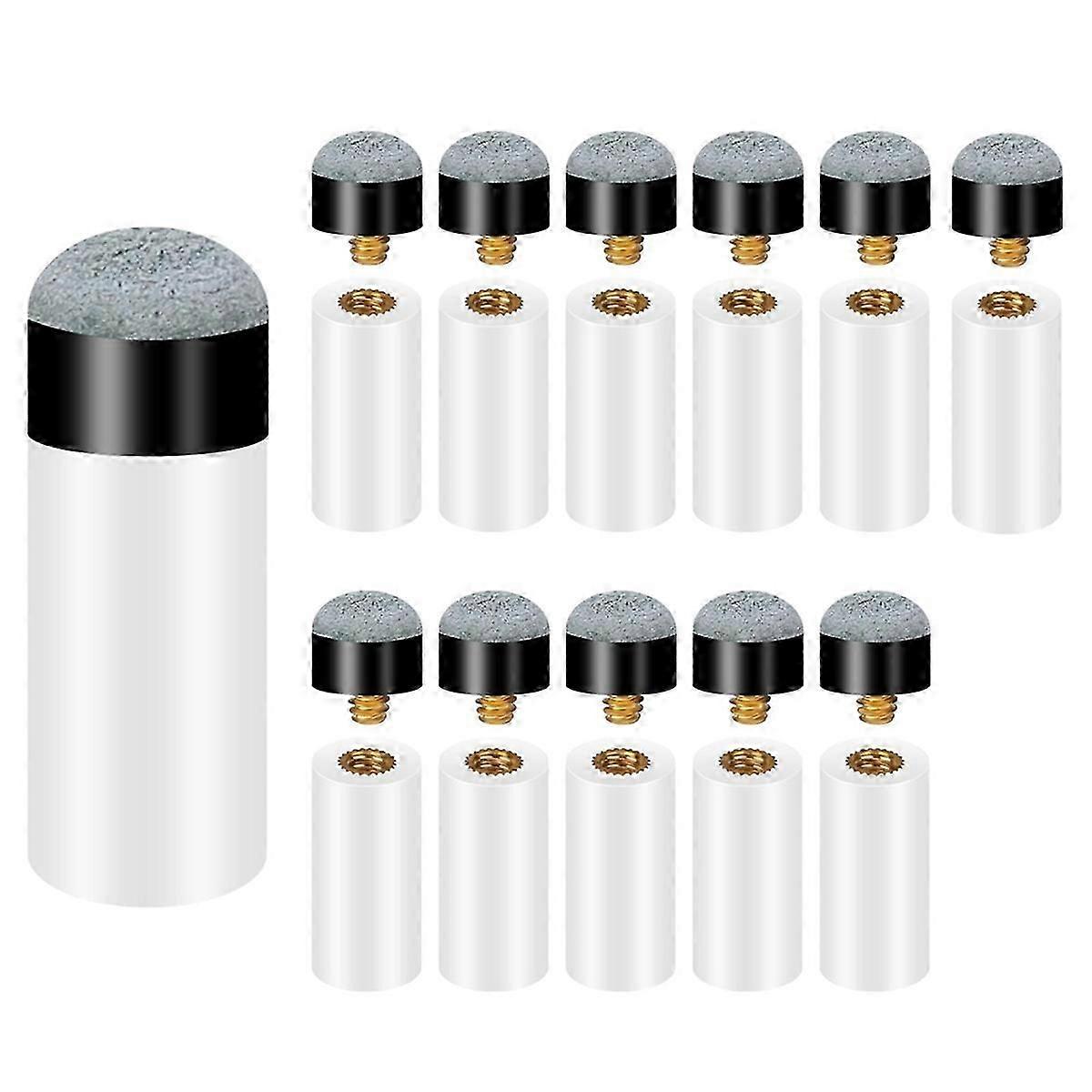Billiard Cues Tips with Pool Cue Stick Ferrules Screw-on Billiard Pool Cue Stick Tips 12mm Pool Stic