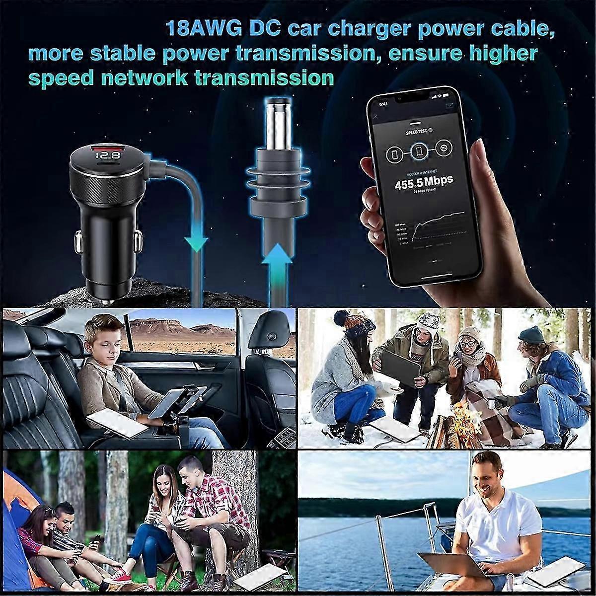 Mini adapter zasilającego - zapalniczka 12V-24V do zasilającego DC z portem Type-C