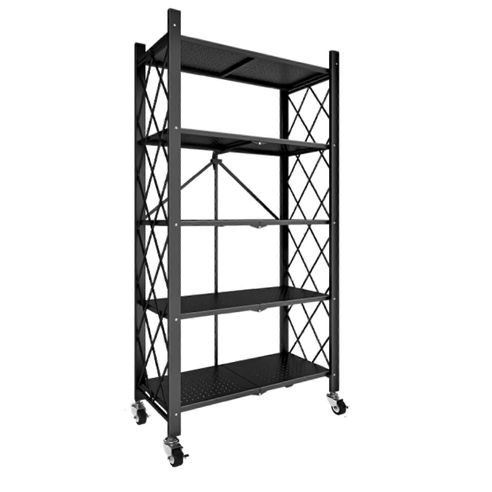 Microwave Oven Rack with Storage  Rolling Metal Stand for Small Kitchens