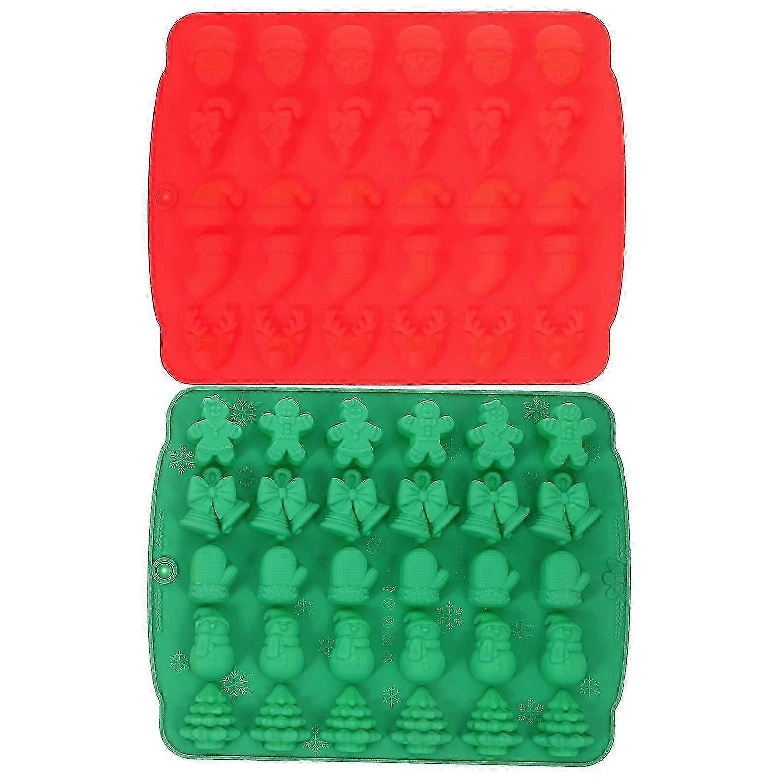 2pcs Christmas Chocolate Silicone Molds for DIY Candy Making & Baking Kitchen Tools