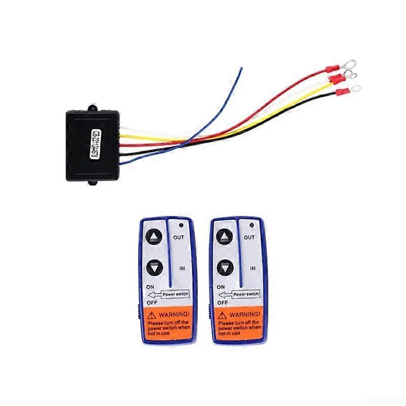 Heavy Duty 12V Wireless Winch Remote Control System Includes Dual Handsets for Trucks and ATVs (blue)