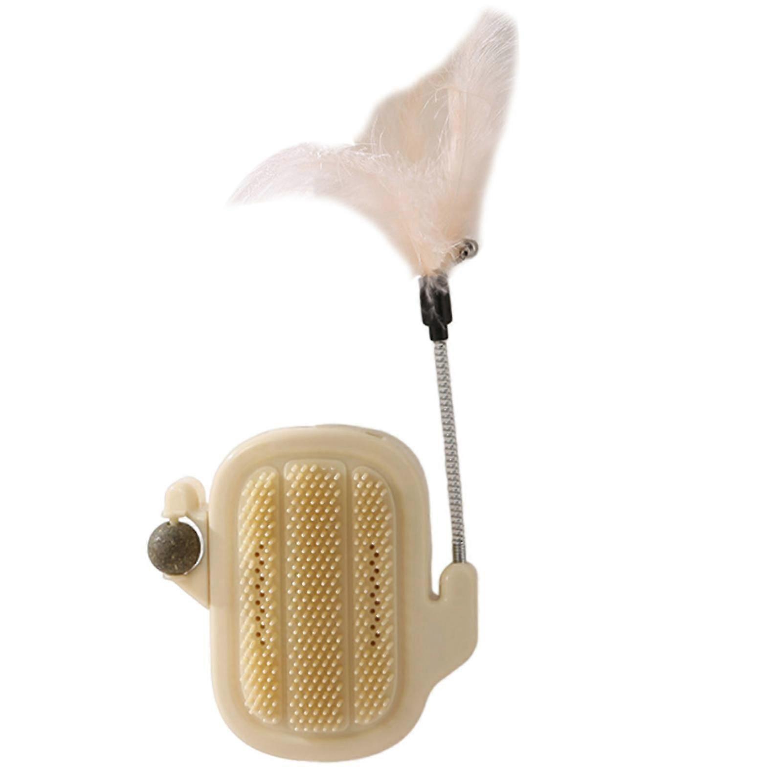 Cat Corner Scratcher With Catnip/Feather-Wand Toy Self Playing Interactive Cat Toy for Cat Kittens