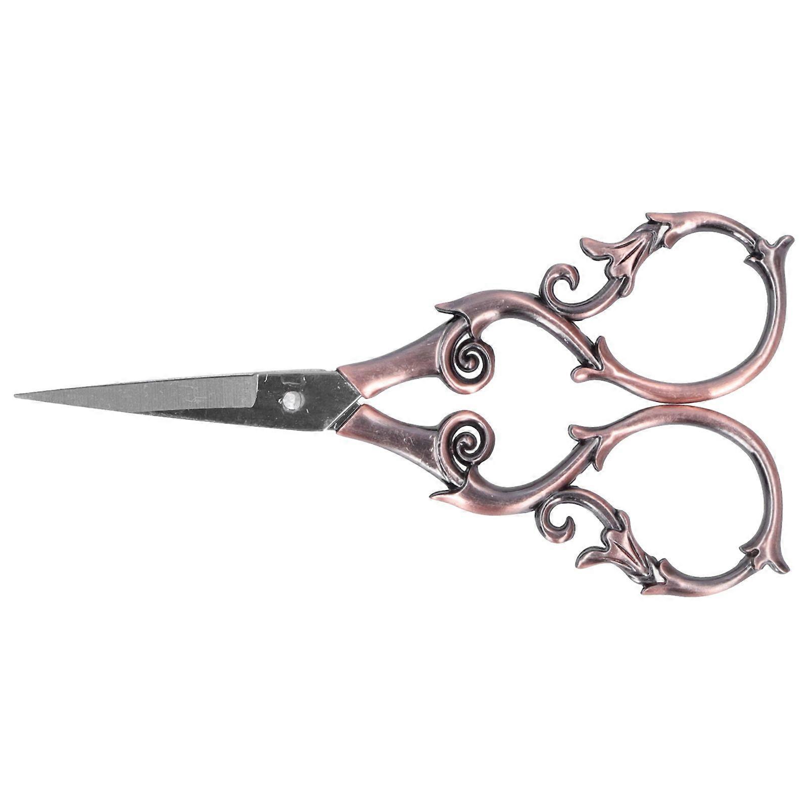 Retro Scissors Stainless Steel Gourd Shape DIY Vintage Small Embroidery Cutting ToolsAntique Red