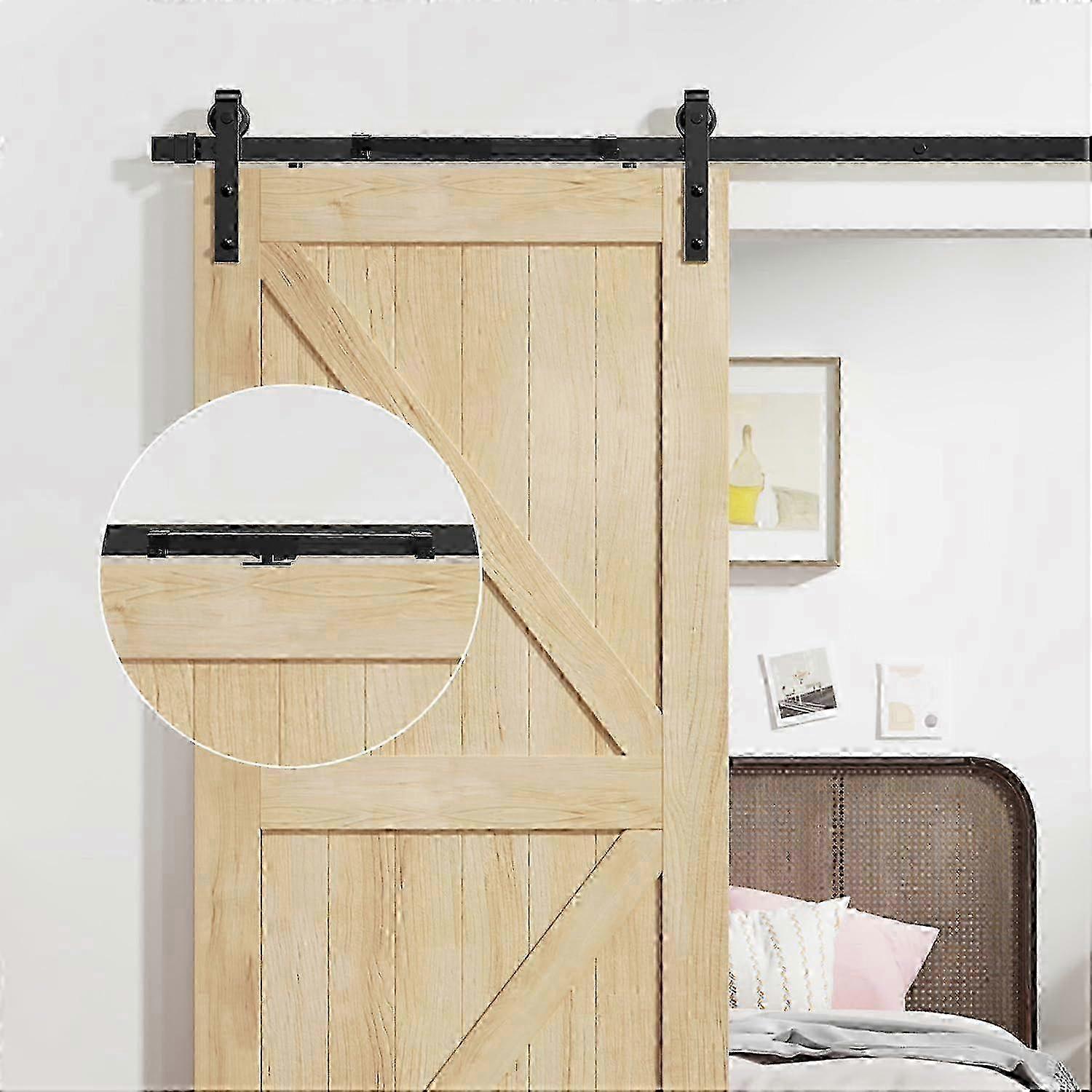 2-Pack Hydraulic Barn Door Soft-Close Track System with Anti-Pinch ...