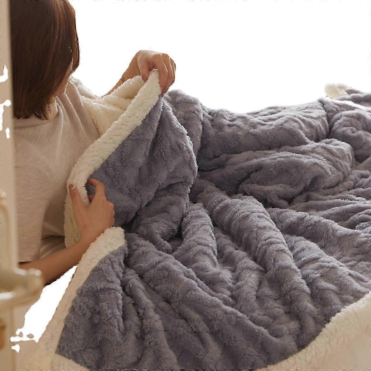 Berber Fleece Decke Doppelseitiger Samt Verdickt Multifunktionale...