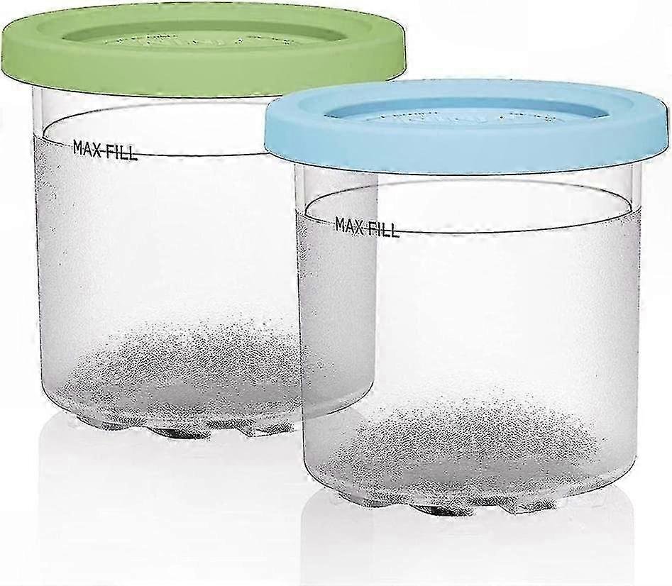 Durable Ice Cream Pint Containers with Lids, Compatible with Ninja Creami NC Series, Reusable & Leak-Proof Design