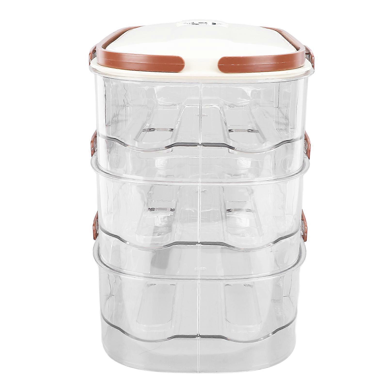 3-Layer Automatic Rolling Double Row Egg Storage Box with Lid