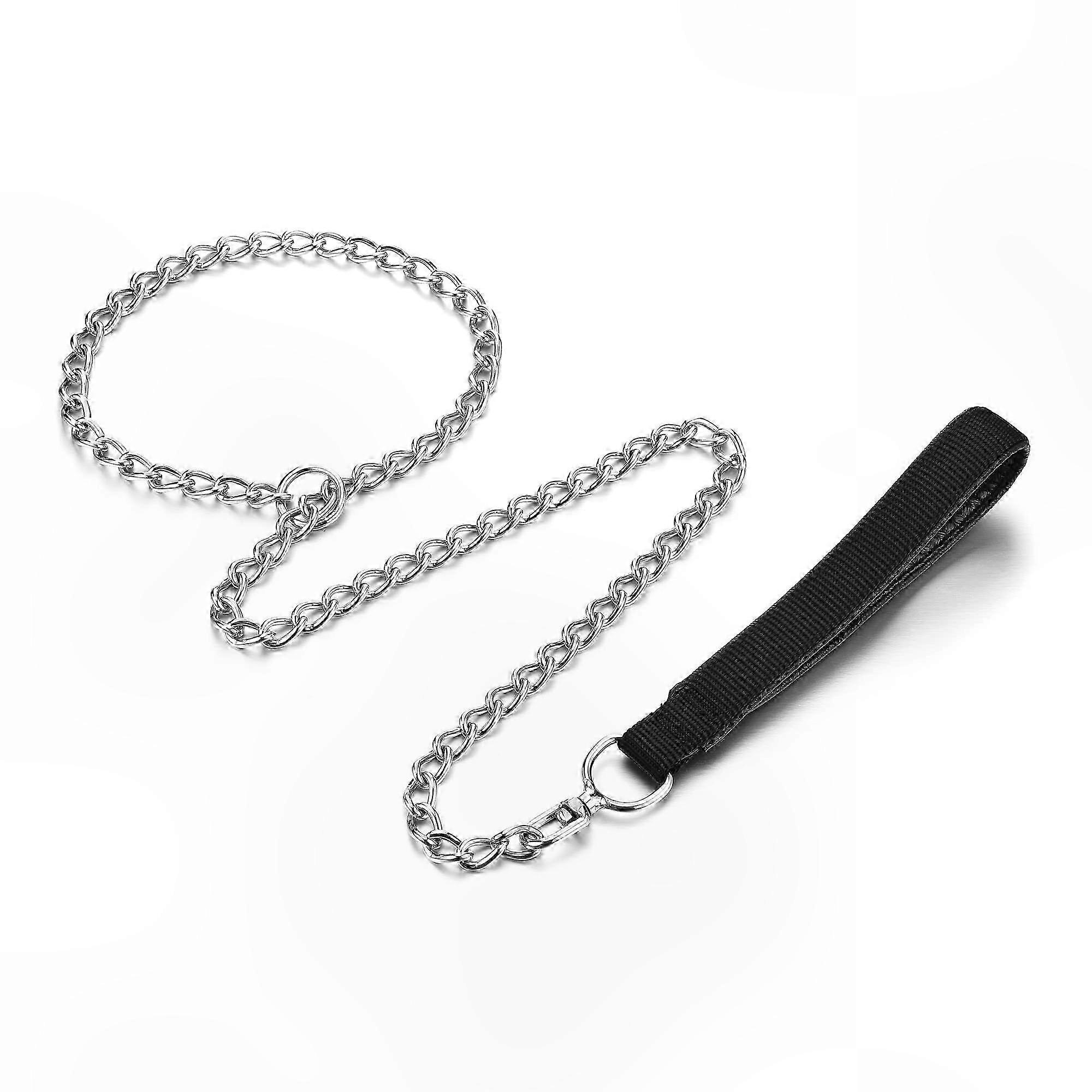 Heavy Duty Chain Leash with Padded Handle for Medium Dogs - Durable and Chew Resistant Design