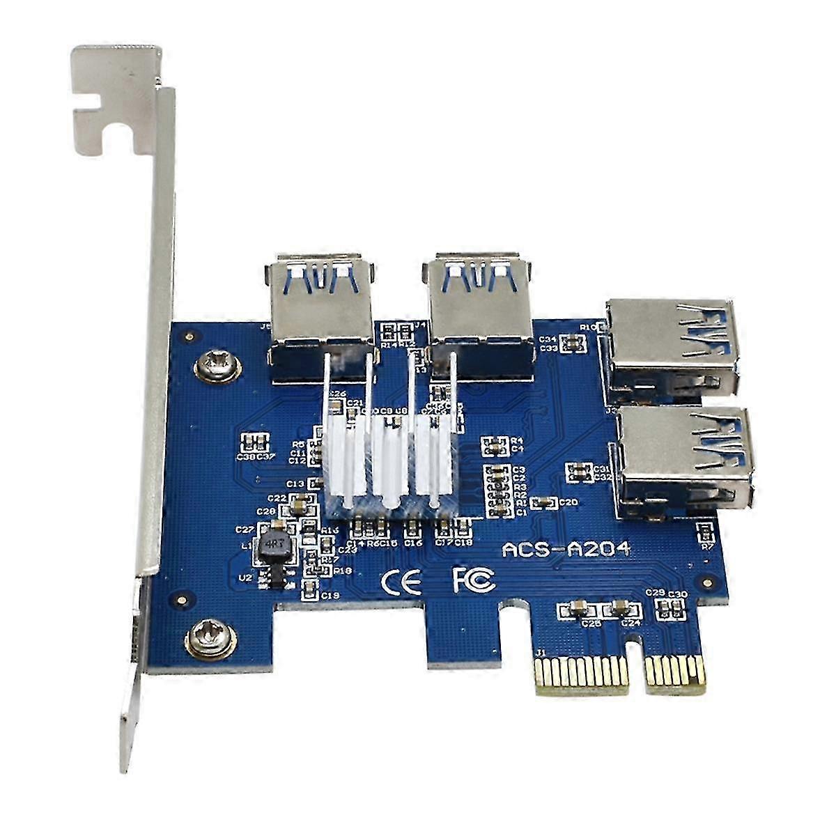 PCI Express Card Multiplier with USB GPU Support for Mining: 1 to 4 PCI-E Riser Card Video Expansion