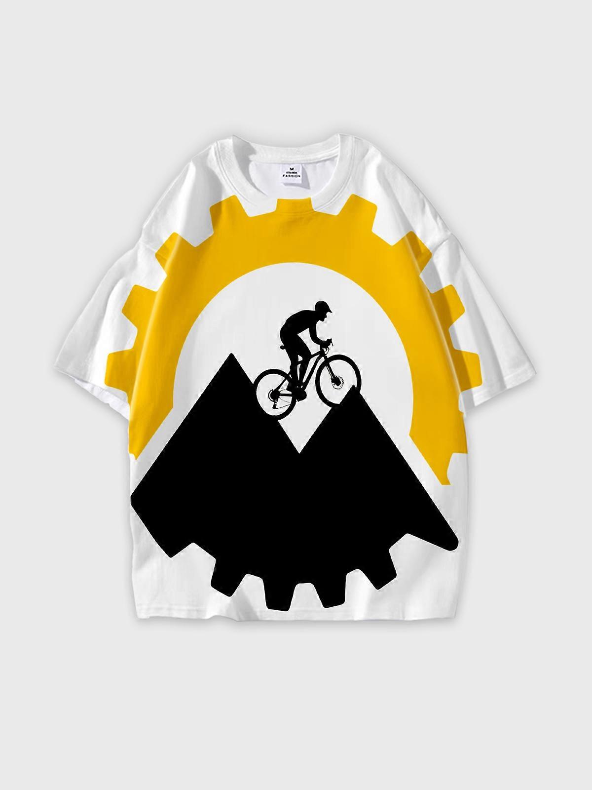 T-Shirt Round Neck, Loose Short Sleeve Pattern Graphic Tee, Unisex Summer Casual Top U2368