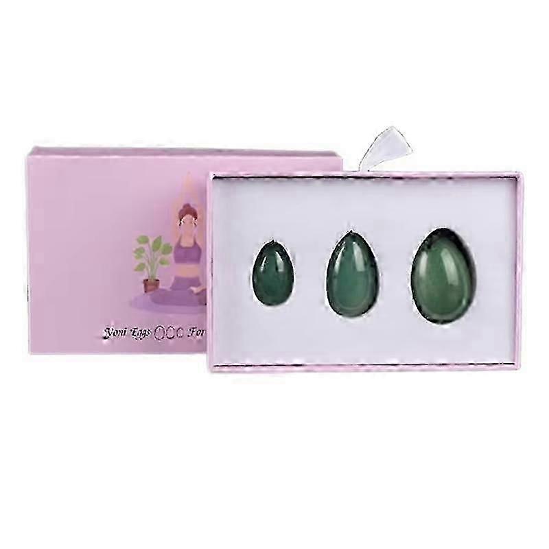 Yoni Ägg Jade Stone Ägg För Att Träna Pc Muskler För Kvinnor, Grön Yt 3st / set
