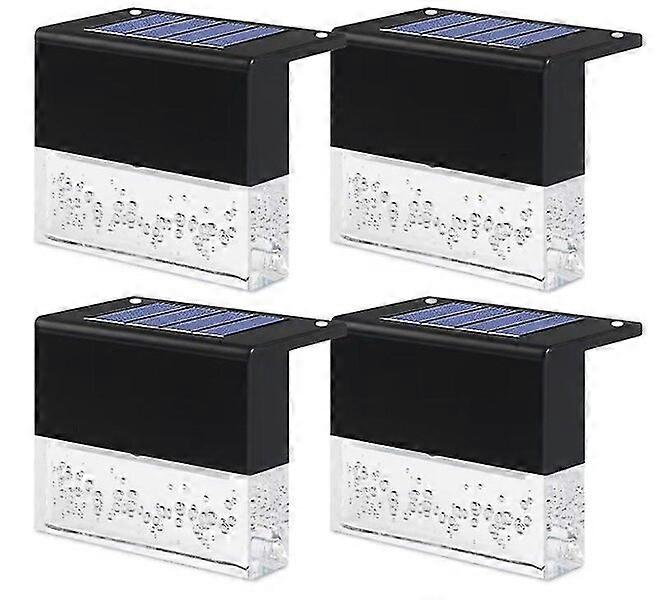 Solar deck lights, 4-piece set, large panel charging, dual-color mode