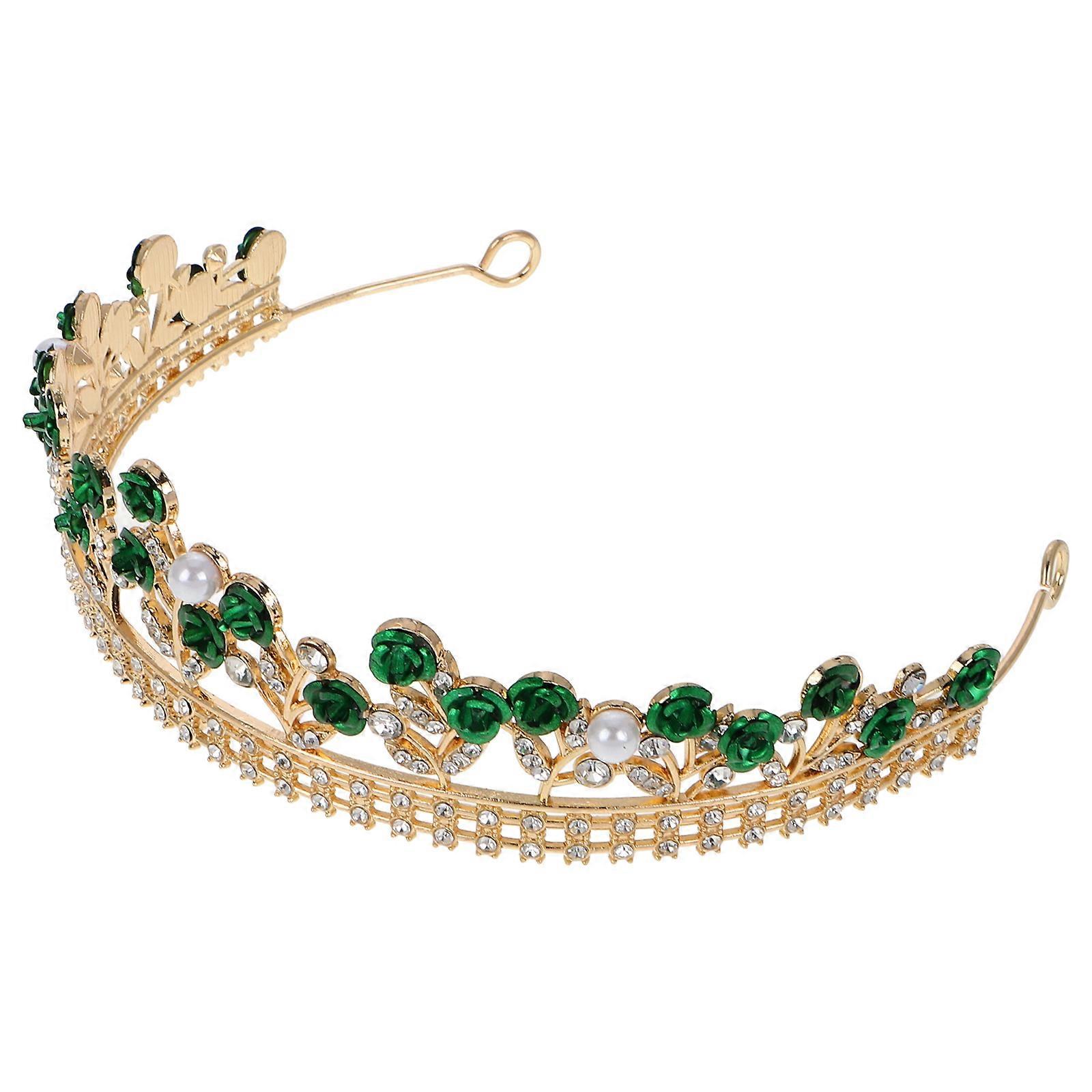 Elegant Green Rhinestone Bridal Headband for Decor with Zinc Alloy Material and Comfortable