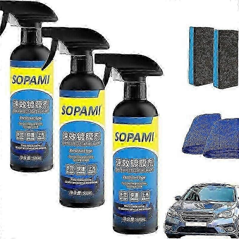 1-3Set Sopami Car Coating Spray, Protection Quick Car Wax Polish for Car and Motorcycle Tw